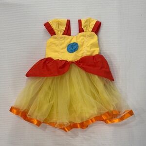 The Two Princesses Yellow Orange Tulle Flower Girl Costume Dress Kids Size